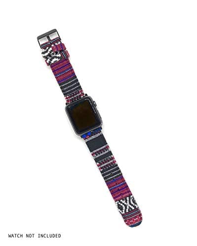 Comfituck Bands Handmade Fabric Sport Boho Styled Strap/Band Compatible for Apple Watch/iWatch Series 1/2/3/4 (42 MM / 44 MM, Black/Purple Aztec)