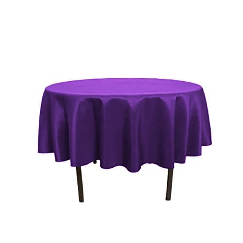 Silk Love Tablecloth - 70 Inch dia -Purple-round Polyester Table Cloth, Wrinkle,Stain Resistant - Great for Buffet Table, Parties, Holiday Dinner &amp; More