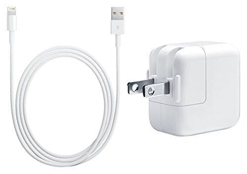 iPad Charger Cables [3ft USB Sync] with 12 Watt Wall Charger also for iPhone SE / 6 / 5