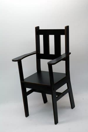Country chair 1/3 scale arm type black