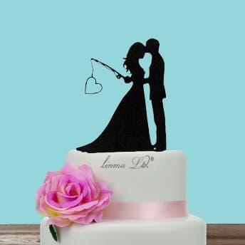 Creative personalized wedding cake hat - hook love and marriage, the initial combination of love. (6 inches)
