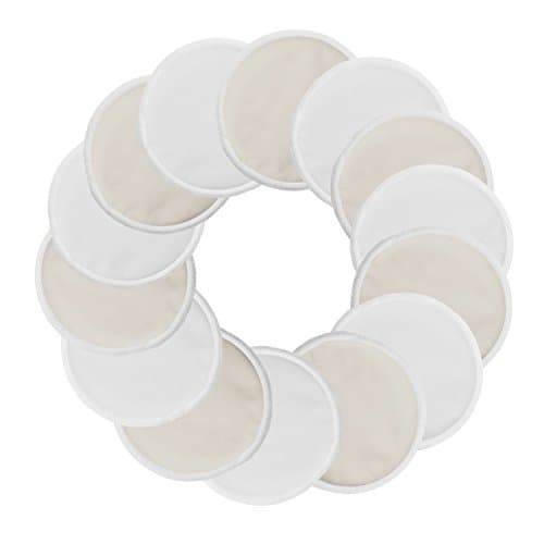 Impfunical Washable Bamboo Nursing Pads (14 Pack),Natural and Reusable, Ultra Soft, and Super Absorbent,Leak-proof,Stay Dry Breastfeeding Pads For Breastfeeding Mothers
