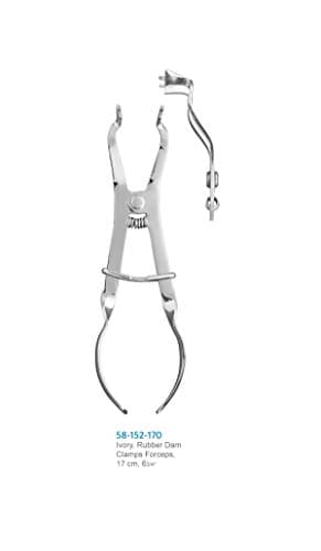 Ivory Light weight Rubber Dam Clamp Forceps, 6 5/8"
