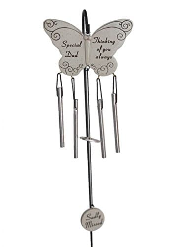 DAD BUTTERFLY WIND CHIME MEMORIAL / GRAVESIDE TRIBUTE.