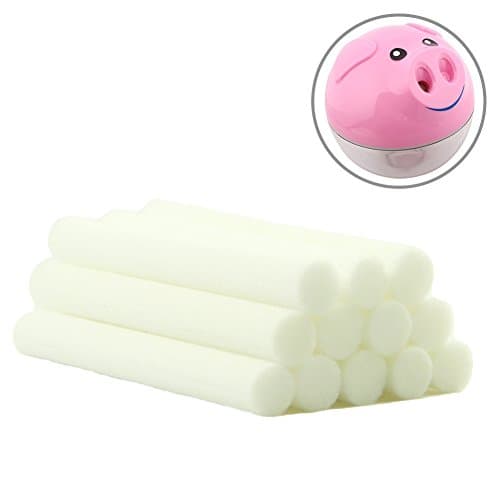 Pig Humidifier Filter, ZELAF [SGS Cert.] 12 Pack 3.1 x 0.31inch Replacement Sponge Wick Filters for the Pig Diffuser, Aromatherapy Diffuser, Air Humidifier, Air Purifier, Essential Oil and More