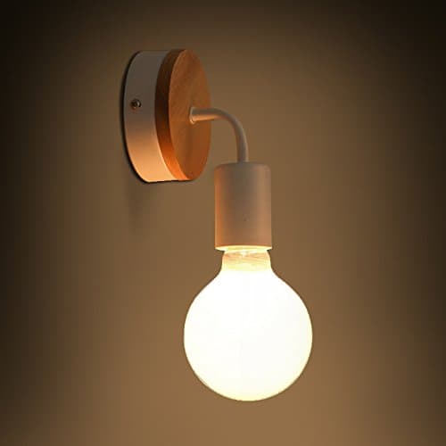 2 Pack Modern Style Wall Sconce Minimalist Industrial Loft Antique Wall Lamp Lighting Luminaire Decorations for Bedroom Guest Room &amp; Closet (white)