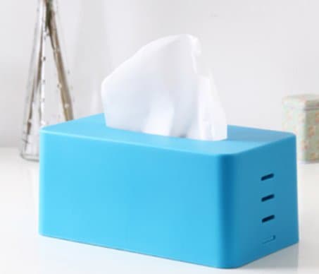 Stepped Plastic Tissue Box Adjustable Towel tube Tissue pumping tissue holder/Blue