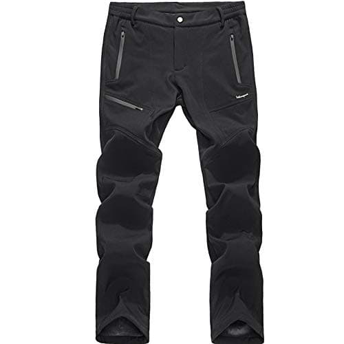 CHLNIX Men’s Soft Shell Fleece Lined Windproof Climbing Trousers Outdoor Showerproof Winter Warm Walking Cycling Pants