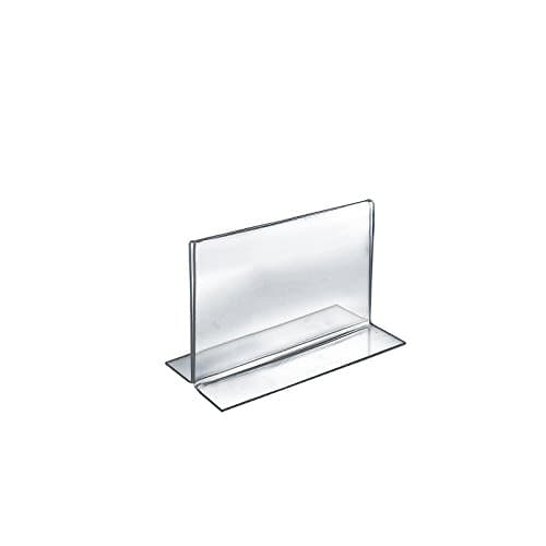 2-Sided Double-Foot Acrylic Horizontal Sign Holder 7 W x 5.5 H - Count of 10
