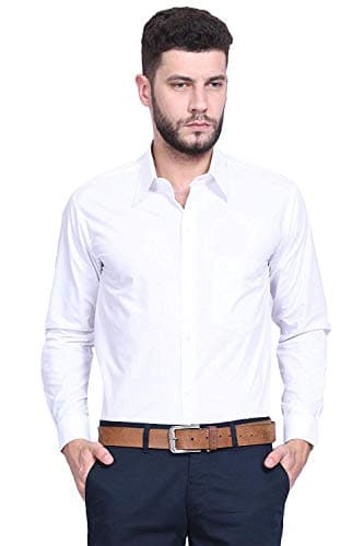 AKAAS Men's CheckWhite Slim Fit Formal Shirt White
