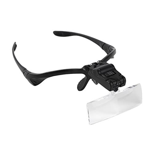 Hrph Magnifying Glass Eye Repair Magnifier LED Light Tools 1.0/1.5/2.0/2.5/3.5X Magnification Glasses Lupa Optical Lenses