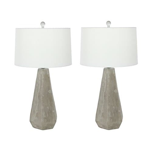 Urban Designs Rustic Couture Megalith 28-Inch 2-Piece Table Lamp Set Grey