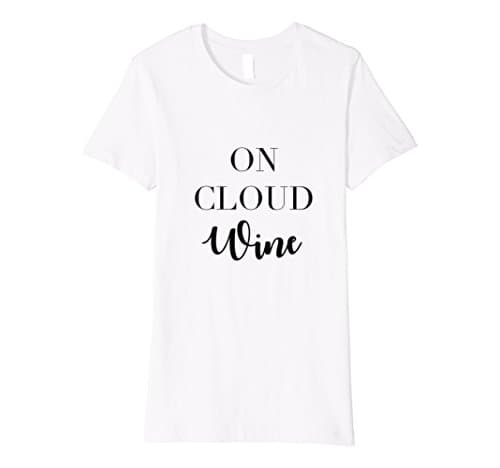 Womens On Cloud Wine Fitted Graphic T-Shirt Tee Large White