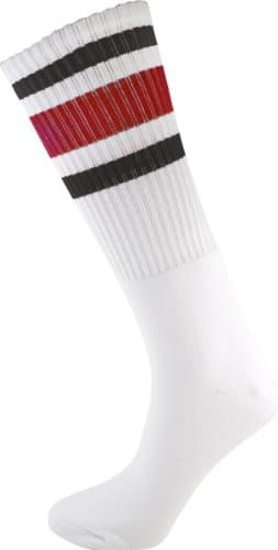Socco Knee High White/Black/Red Socks (6-9) 1Pair