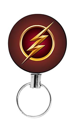 Ellen Retractable Badge ID Card Holder/Key Chain| Pack of 1 | Superhero Flash Design