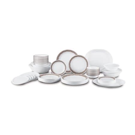 Corelle 74 Piece Dinnerware Set, Service Of 12, Sand Sketch