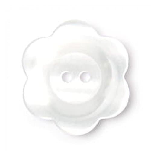Crendon 2 Hole Flower Shape Buttons White - per pack of 30