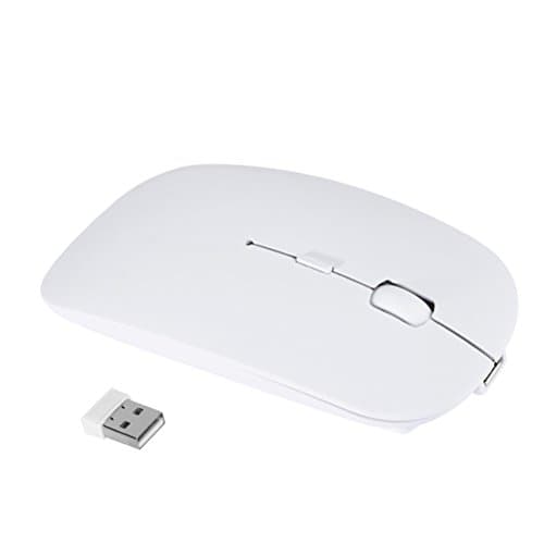 Szyee Comes With USB Nano Receiver Rechargeable 2.4G Slim Wireless Mouse Mobile Mouse Optical Mouse Applies for Notebook Personal Computer PC Laptop Macbook Other Smart Devices(Bright White)