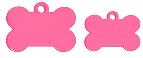 10 Bulk Wholesale Blank Bone Shape Premium Pet Id Tag, 9 Colors, 2 Sizes to Choose from (Pink, Large)