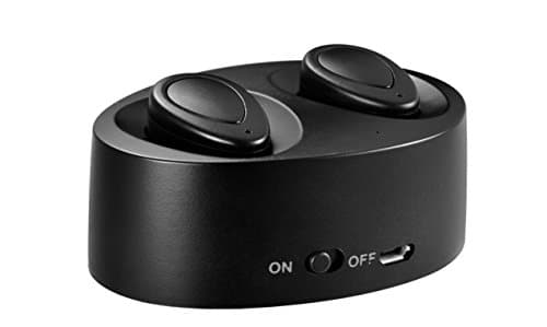 True Wireless Earbuds,Lesoom Mini Twins Truly Wireless Bluetooth Sports Headphone Noise Cancelling Stereo Earphone With Mic For Samsung iPhone 7 Plus Sony Apple iPad Android IOS (Black)