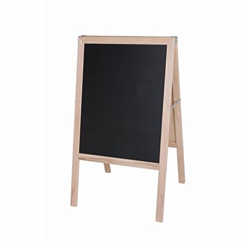 Two-sided Folding Marquee Natural Wood Easel - Black Chalkboard on BOTH SIDES! (H42 x W24ins)