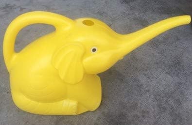 URTop Plastic Yellow Elephant Watering Can Easy Pour Small Size 2 Quart 1/2 Gallon Pot Jug Home Garden Patio Lawn Gardening Tool Plant Outdoor Watering Supplies