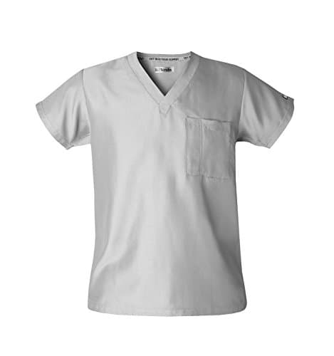 Men's Original Single Pocket Scrub Top (Large, Titanium Grey)
