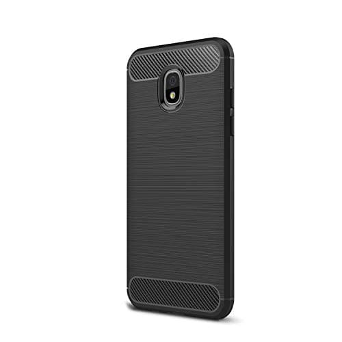 For Galaxy J730 J7Pro (2017) Case, Ultra-thin Brushed Carbon Fiber Slim Armor Soft TPU Phone Back Full Cover Case For Samsung Galaxy J730 (2017) / J7 Pro (2017) (Black)