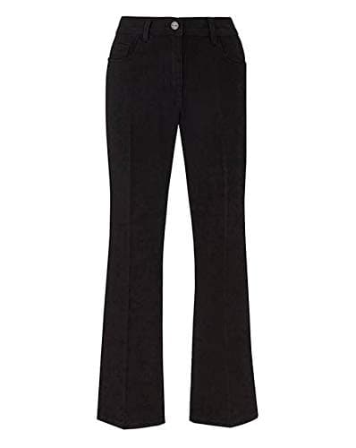 Womens Bootcut Jeans Stretch Denim Back-Concealed Elasticated Waist Black, 12