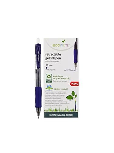 EcoWrite Retractable Gel Ink Pen 12 pack (Blue)
