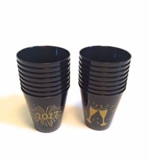 JF Mini Happy New Year 2017 Shot Glasses 2oz Drink ware Party Cups ( pack of 16 cup)