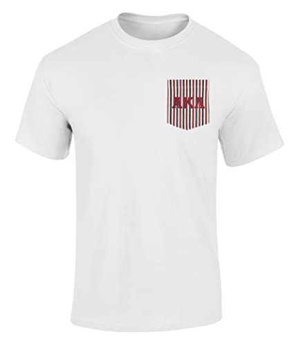 Alpha Kappa Lambda American Flag Theme Pocket T Shirt With Twill Letters By California Black Plate White XL