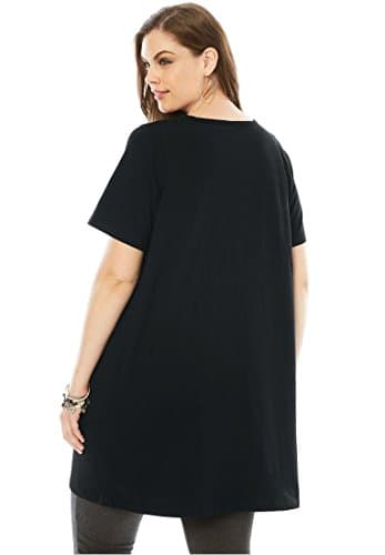 Roamans Women's Plus Size Pleat Neck Trapeze Max Tunic