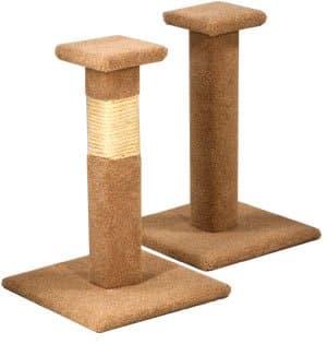 Pacific Pets Capped Scratching Post : Color SPECKLED SAND : Pole Covering ROPE &amp; CARPET : Size 25 INCHES