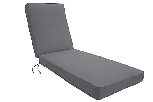 Easy Way Products Double Piped Sewn Closed Chaise, 26" L x 82" W x 2.5" H, Fresco Charcoal