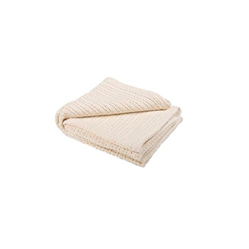 Abeille 100% Cotton Cellular Blanket, Cream
