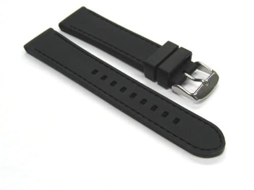 20mm Soft Rubber Diver Strap for Tag Heuer Black Bk/st 5p