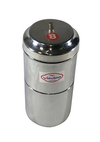 Vinvarun Stainless Steel South Indian Filter Coffee Drip Maker (Silver, 260ml, 3 and 1/2 Cups)