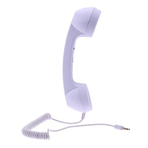 UniHappy 3.5 MM Socket Handset Retro Anti-Radiation Phone Call Receiver (White)