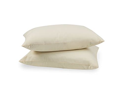 Mastertex Zippered Pillow Protectors 100% Cotton Cover, Soft & Quiet, Protects Pillows from Dirt, Dust & Allergens – Vanilla Color (2, Queen)…