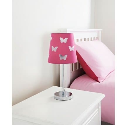 Cut Out Kids Table Lamp Hot Pink Butterfly