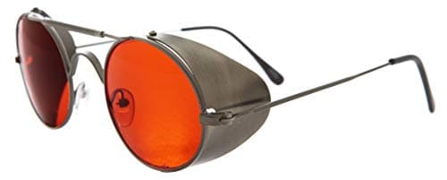 Gunmetal Steampunk Sunglass with Folding Side Shields - Bram