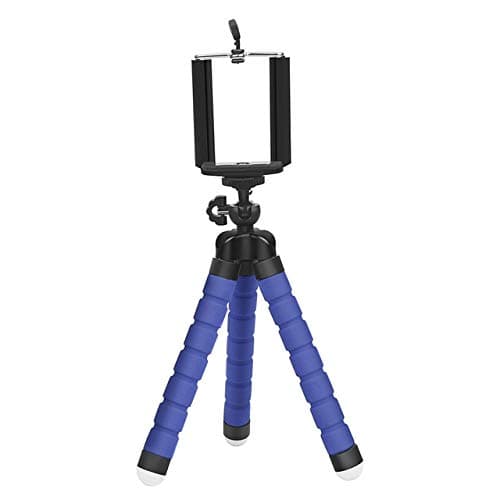 Mini Tripod Mobile Phone Flexible Sponge Octopus Holder Stand Table Desk Bracket (Blue)