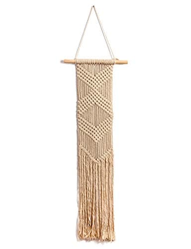 EiYYA Boho Wall Pediments Hanging Woven Tapestry Macrame Handmade Cotton Crochet Art Decor 8.26''x39''
