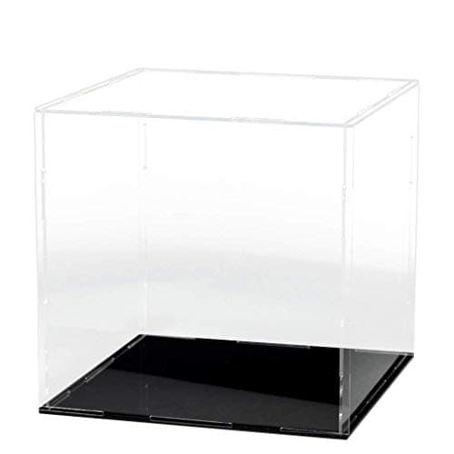 Lanscoe Clear Acrylic Display Case Countertop Box Cube Organizer Stand Dustproof Protection Showcase for Action Figures/Toys/Collectibles (14x14x14Inch, 35x35x35 cm)