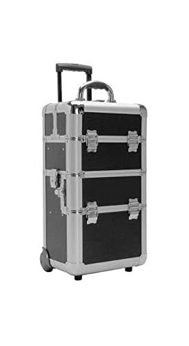 Miniature Professional Rolling Beauty Cases w Trays (Black Hole)