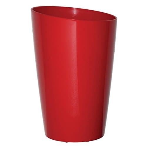 DCN Plastics Mirage Tall Round Planter, Red, 16"