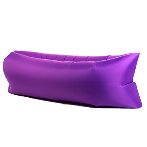 Inflatable Lounge Portable Waterproof Beach Air Sleeping Sofa Bed Couch Chair for Outdoor Indoor, Camping, Park, Backyard Purple