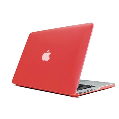 Case for MacBook Retina 15 inch, LynneTech Rubberized Matte Finish Hard Plastic Apple Logo Shine Through Cover for MacBook Pro 15.4" Model: A1398 (NO CD-ROM) (red)