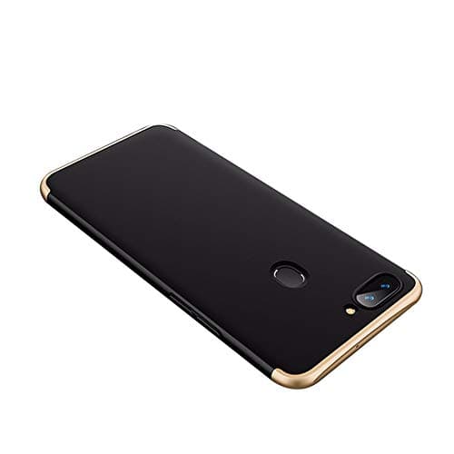 LLtidmsWL Matte Shockproof Hard Phone Back Case Cover Protector for Oppo F5/F7 A83 Find X Shockproof and Anti-Drop Protection Case Designed，Anti Scratch Clear Back Golden + Black for Oppo F7